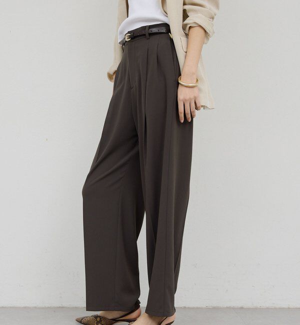  「【ガランテ名品】ライトジャージーワイドパンツ」|チノ|