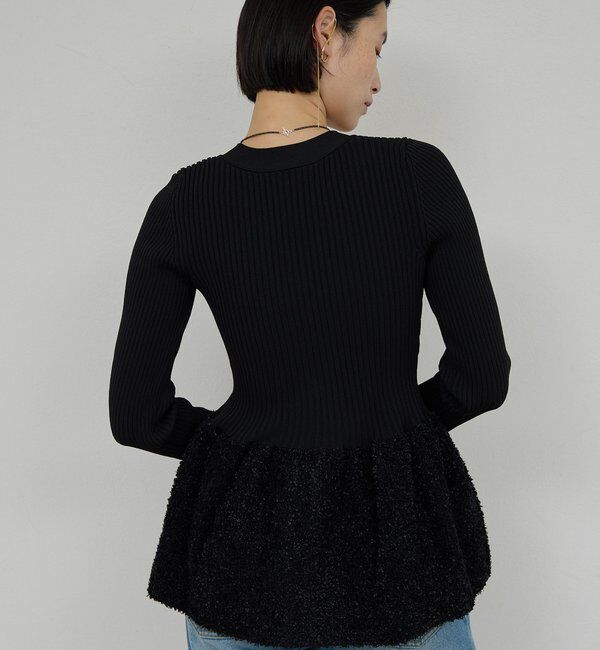  「【手洗い可】ファンシーペプラムカーデ」|ニット・セーター|