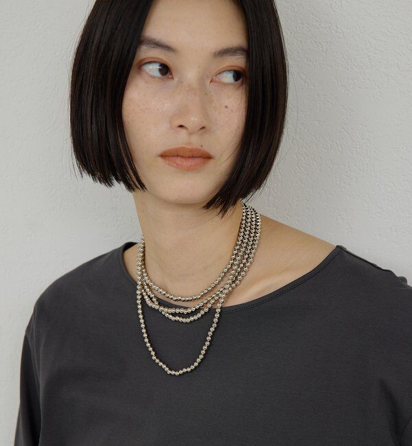  「レイヤードボールロングネックレス」|リング|