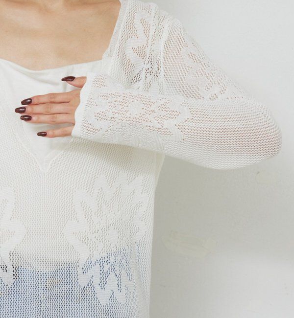  「【手洗い可】メッシュニットドレス」|ワンピース|