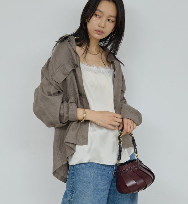  「リネンミリタリーシャツブルゾン」|ベスト・ジレ|