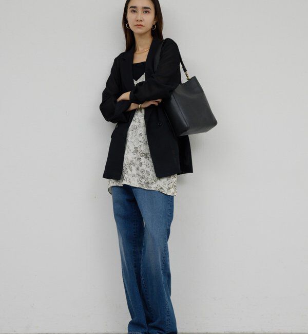  「【セットアップ対応】ボタニカルサテンキャミ」|シャツ・ブラウス|