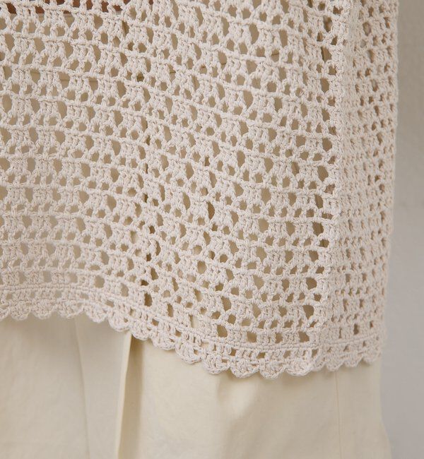  「【HERITANOVUM】コットンペーパークロシェットプルオーバー」|ニット・セーター|