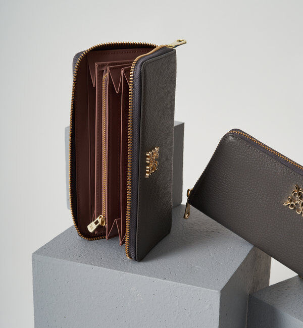  「モノグラムプレートラウンドジップウォレット」|財布|