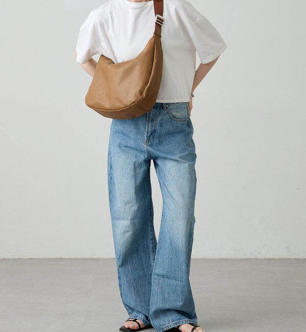  「ソフトレザーラウンドビッグショルダーバッグ」|ショルダー・メッセンジャー|