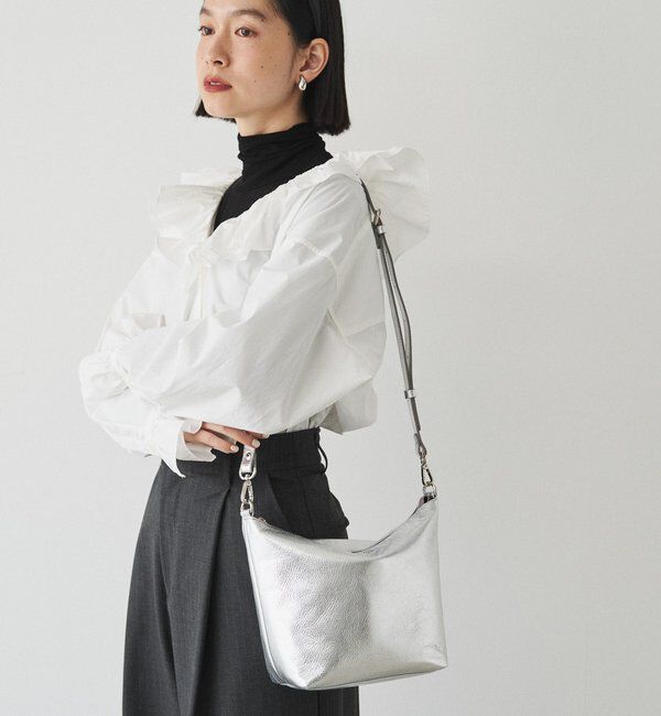  「ソフトレザーシンプルショルダーバッグ［silver］」|ショルダー・メッセンジャー|
