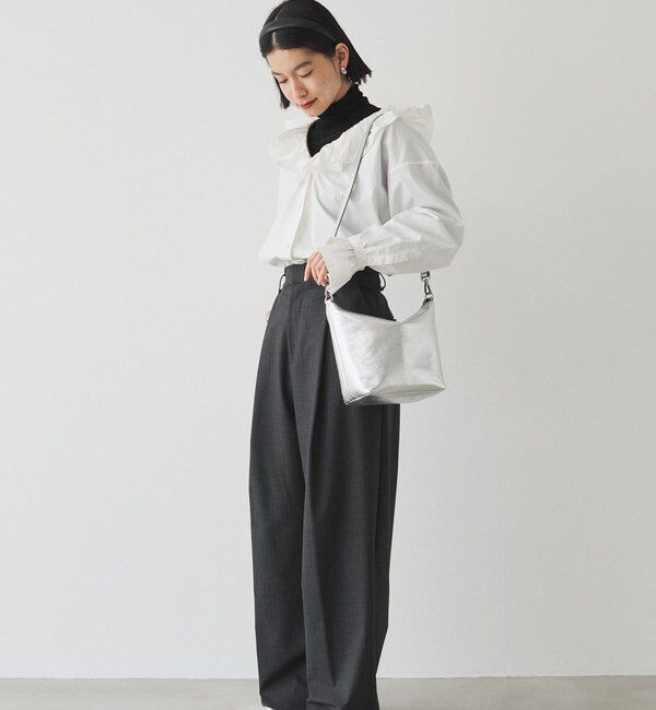  「ソフトレザーシンプルショルダーバッグ［silver］」|ショルダー・メッセンジャー|