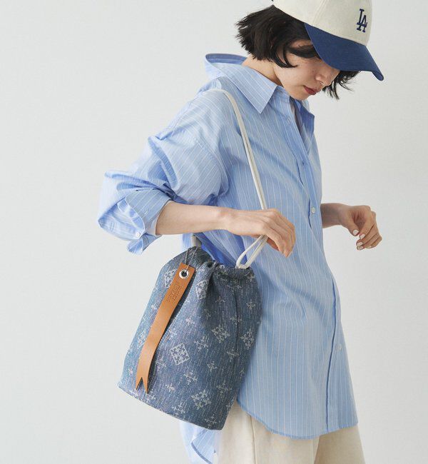  「デニムジャガード3WAY巾着バッグ」|ショルダー・メッセンジャー|