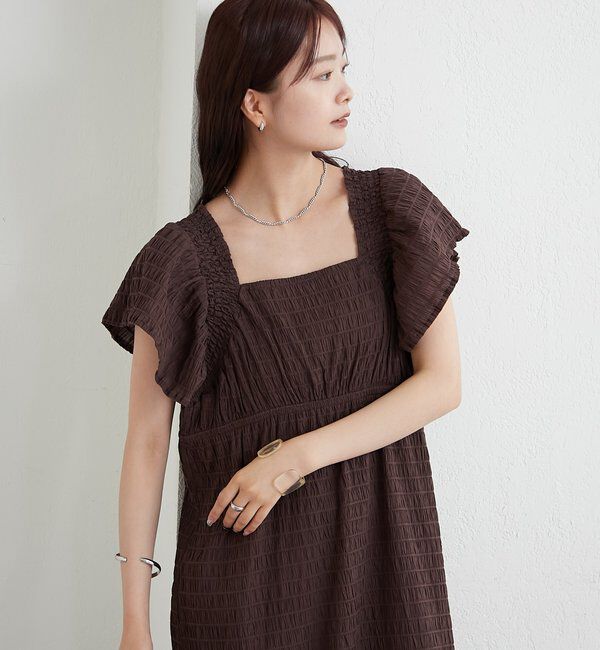  「シャーリングスクエアワンピース」|ワンピース|