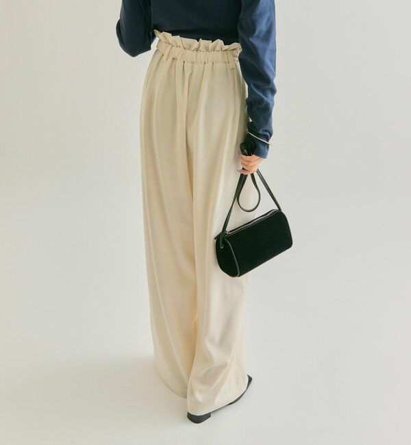  「【オールシーズン対応/WEB限定アイボリー】フリルイージーパンツ」|チノ|