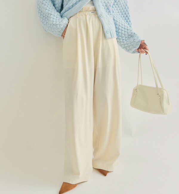  「【オールシーズン対応/WEB限定アイボリー】フリルイージーパンツ」|チノ|