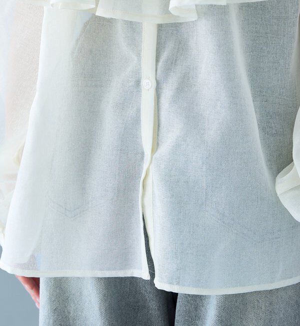  「シアーフリル長袖ブラウス」|シャツ・ブラウス|