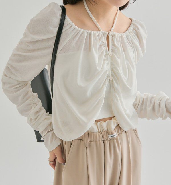  「スクエアネック シャーリングカーディガン」|Tシャツ・カットソー|オフホワイト