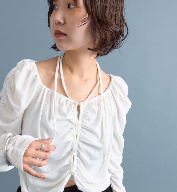  「スクエアネック シャーリングカーディガン」|Tシャツ・カットソー|