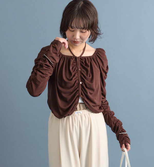  「スクエアネック シャーリングカーディガン」|Tシャツ・カットソー|