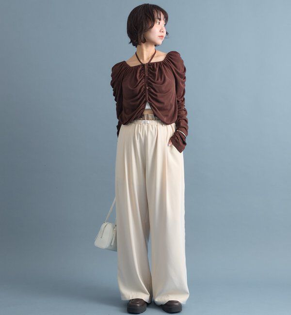  「スクエアネック シャーリングカーディガン」|Tシャツ・カットソー|