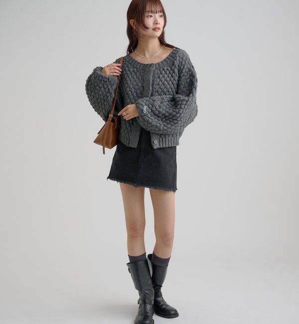  「ポコポコニットカーディガン」|カーディガン|