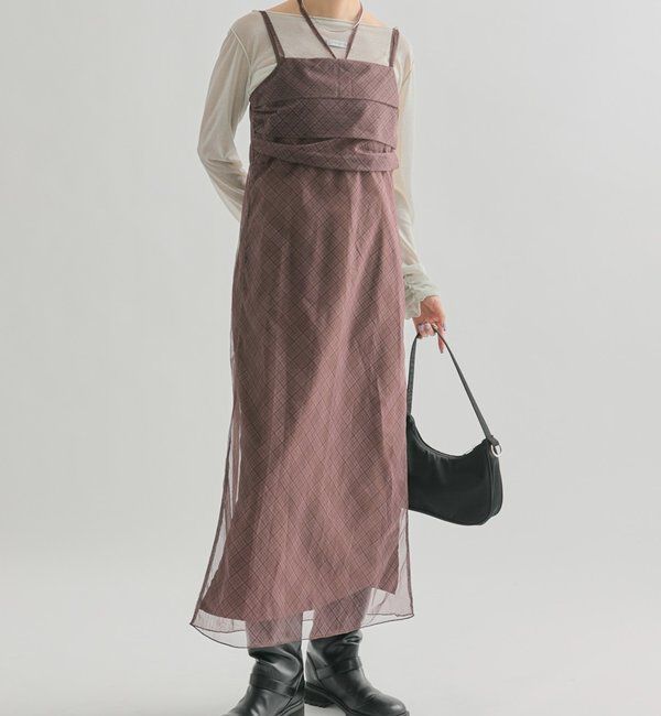  「シアーチェックキャミワンピース」|ワンピース|