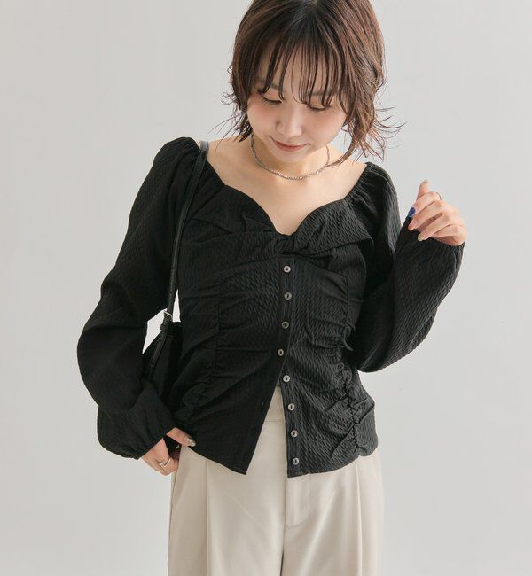  「長袖パフビスチェブラウス」|シャツ・ブラウス|