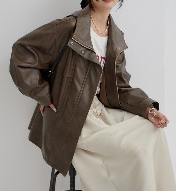  「ドロストフェイクレザーブルゾン」|ブルゾン・スタジャン|