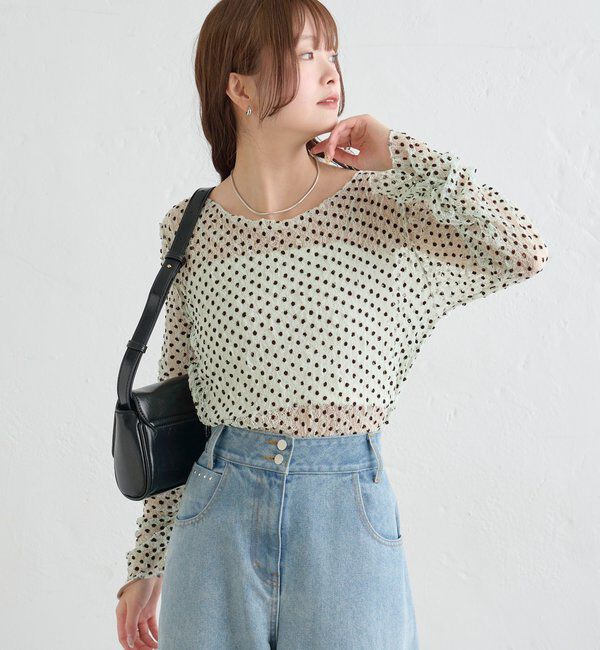 「ドットレースプルオーバー」|Tシャツ・カットソー|