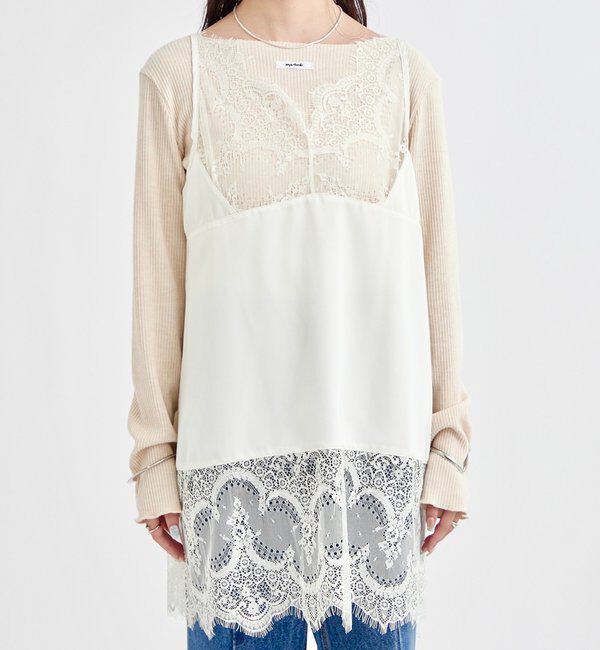  「レースサテンキャミソール」|シャツ・ブラウス|