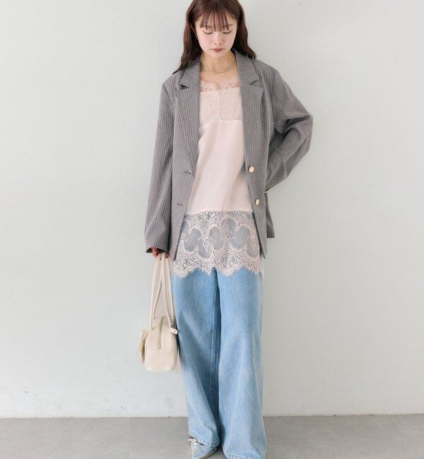  「レースサテンキャミソール」|シャツ・ブラウス|