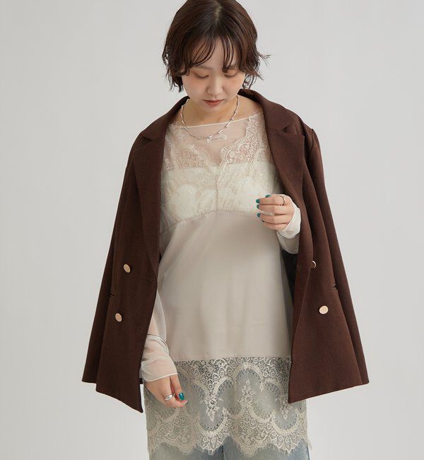  「レースサテンキャミソール」|シャツ・ブラウス|