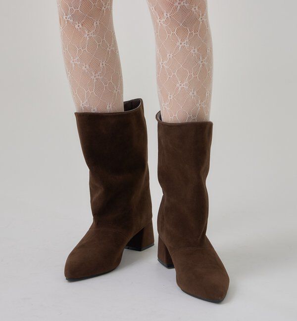  「スウェードショートブーツ」|ショートブーツ|ブラウン