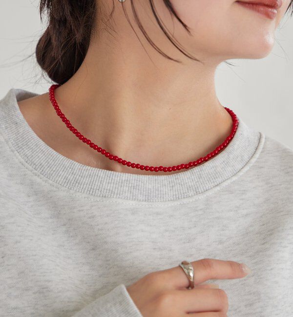  「カラービーズネックレス」|リング|