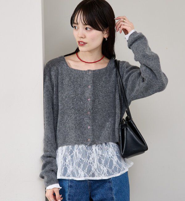  「レースドッキングロンT」|Tシャツ・カットソー|