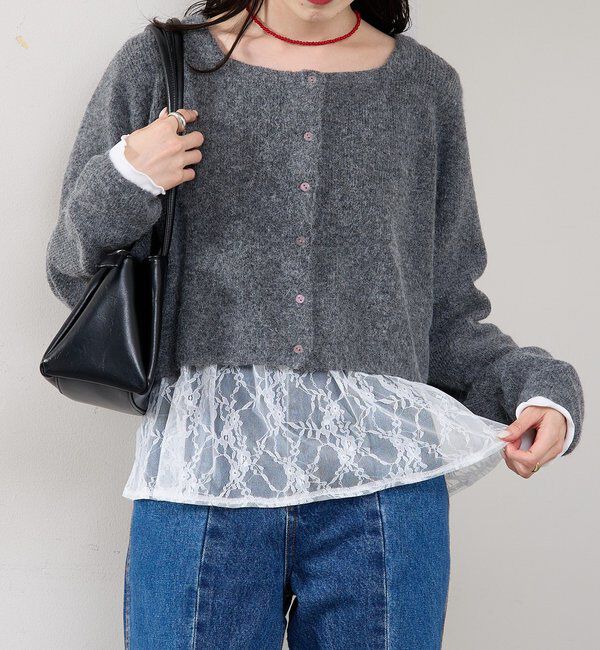  「レースドッキングロンT」|Tシャツ・カットソー|