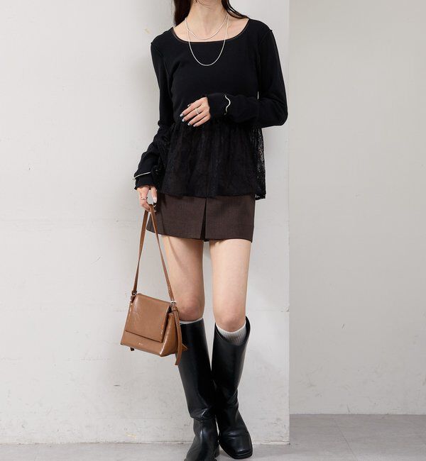  「レースドッキングロンT」|Tシャツ・カットソー|