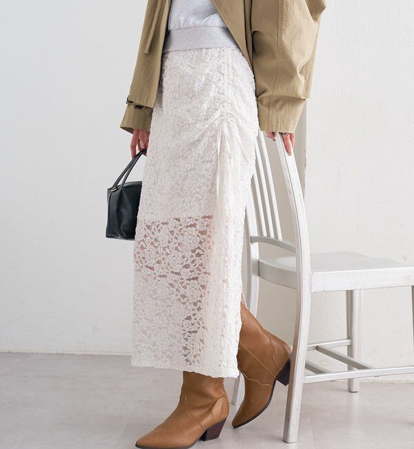  「レースミドル スカート」|スカート|