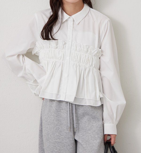  「シャーリングティアード ブラウス」|シャツ・ブラウス|