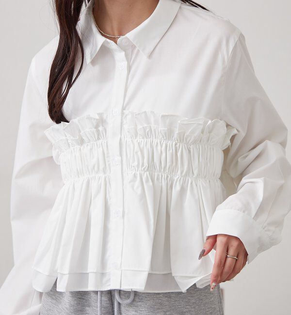  「シャーリングティアード ブラウス」|シャツ・ブラウス|