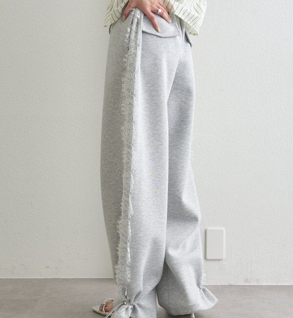  「裾ドロストスウェットパンツ」|チノ|グレーその他3