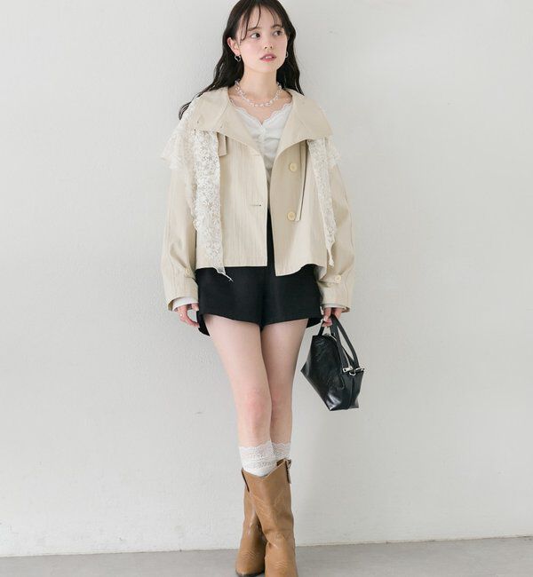  「スタンドカラーショートトレンチ」|トレンチコート|