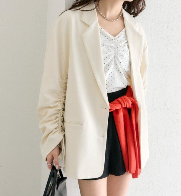  「ドロストスリーブテーラードジャケット」|テーラードジャケット|アイボリー