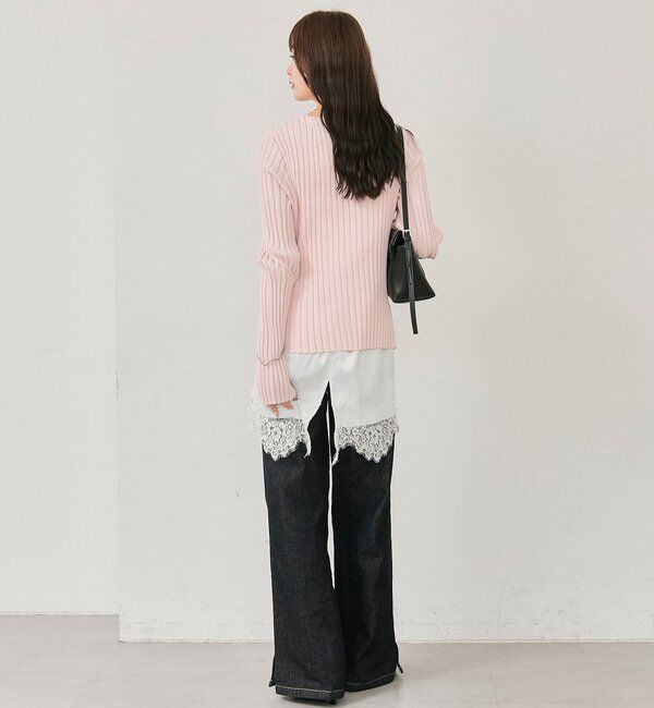  「ラウンドスリットリブカーディガン」|カーディガン|