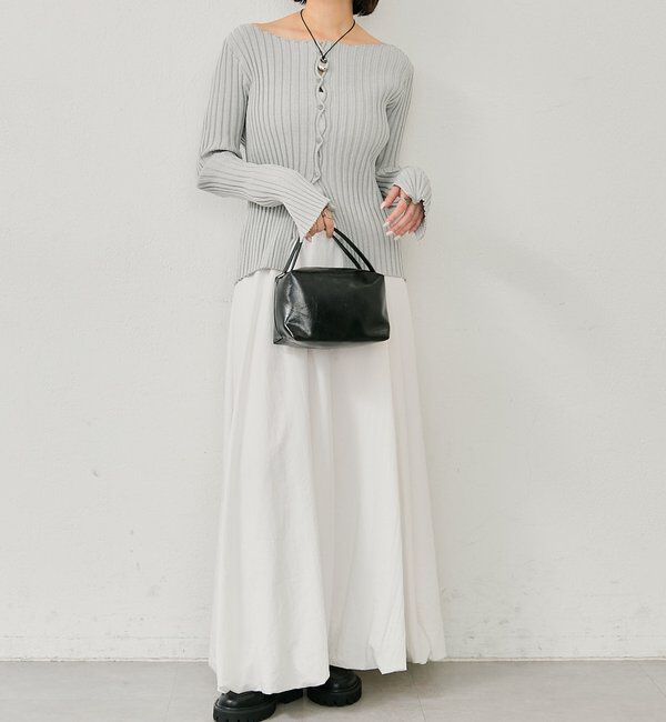  「ラウンドスリットリブカーディガン」|カーディガン|