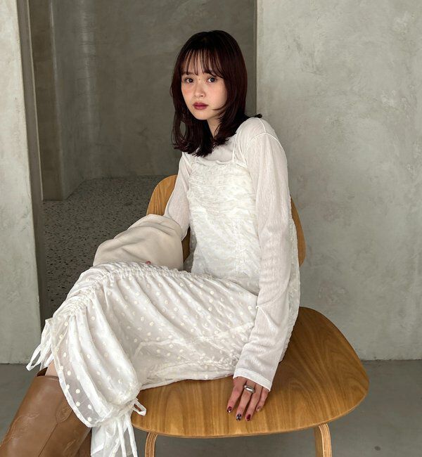  「【＠akane__11.1企画】ドロストフラワーキャミワンピース」|ワンピース|