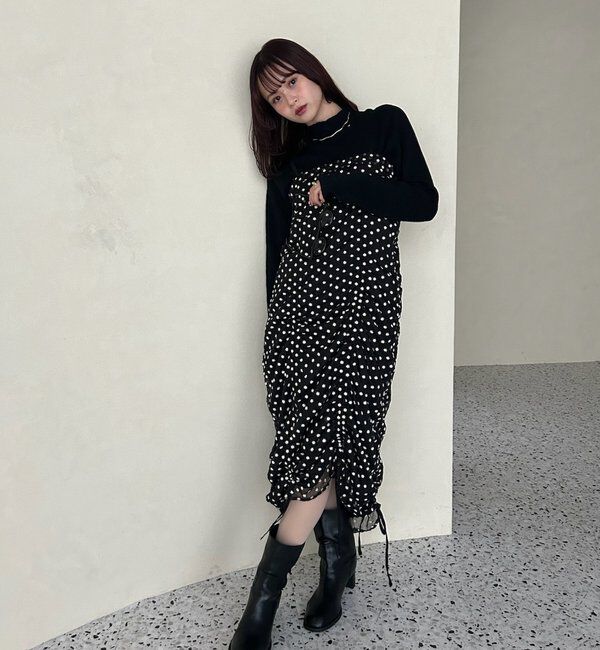  「【＠akane__11.1企画】ドロストフラワーキャミワンピース」|ワンピース|