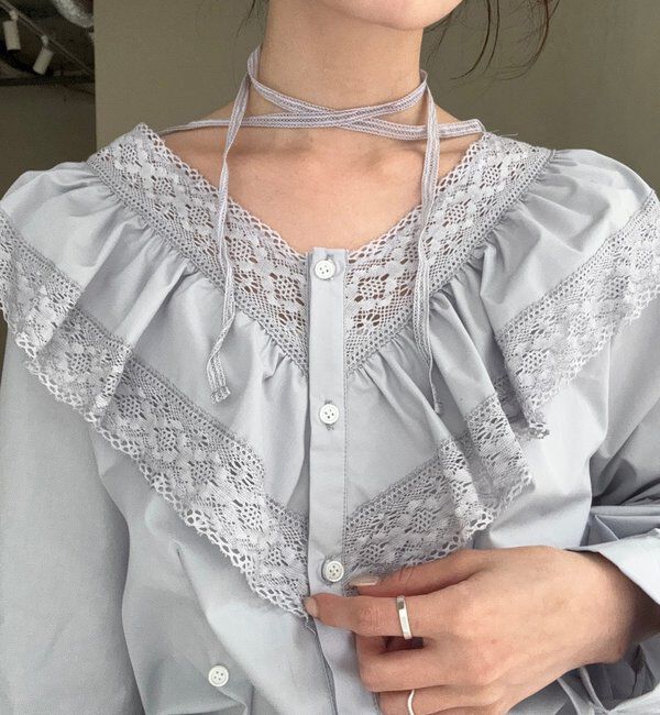  「【@lily.s_y企画】Vフリルシェイプブラウス」|シャツ・ブラウス|