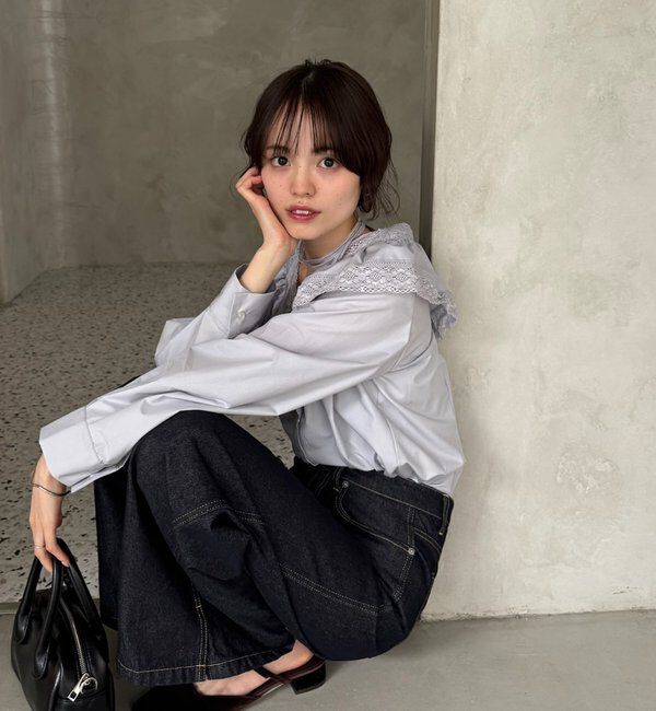  「【@lily.s_y企画】Vフリルシェイプブラウス」|シャツ・ブラウス|