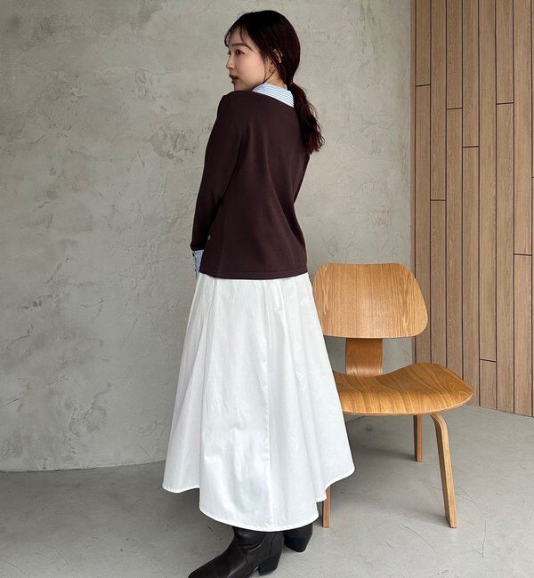  「【＠___s_m17企画】ストライプ付け襟配色ニット」|Tシャツ・カットソー|