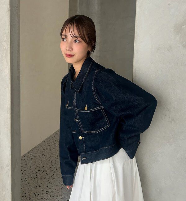  「【@sktnnm企画】金ボタンデニムパフジャケット」|ブルゾン・スタジャン|