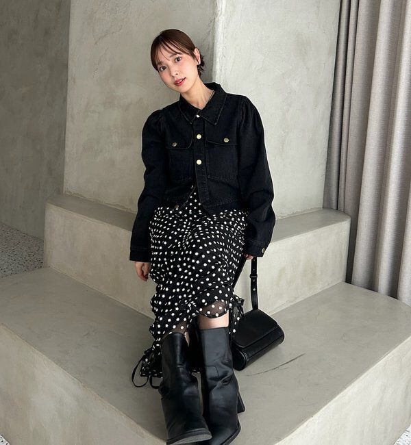  「【@sktnnm企画】金ボタンデニムパフジャケット」|ブルゾン・スタジャン|