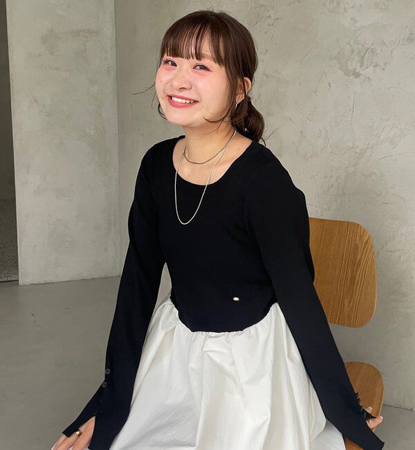  「【@__misa__03企画】プレート付きドッキングワンピース」|ワンピース|