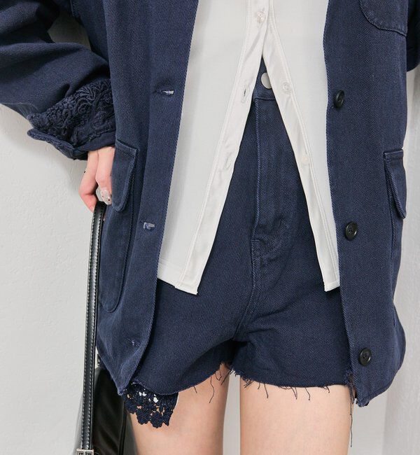  「レースポケットショートパンツ」|デニム|